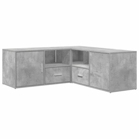 Hoekkast 200x40x45 cm bewerkt hout betongrijs 5