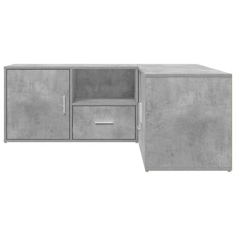 Hoekkast 200x40x45 cm bewerkt hout betongrijs 9