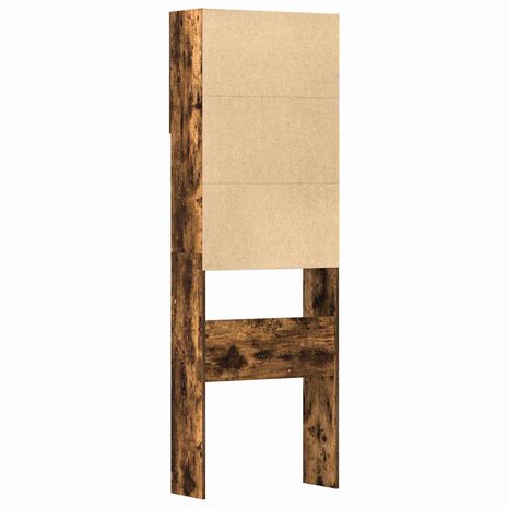 Wasmachinekast 64x24x190 cm bewerkt hout gerookt eikenkleurig 8