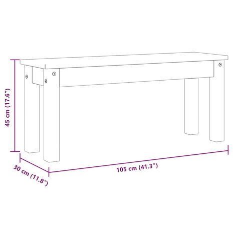 Eetkamerbank Panama 105x30x45 cm massief grenenhout 8