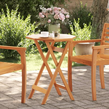 Tuintafel inklapbaar Ø60x75 cm massief acaciahout 1