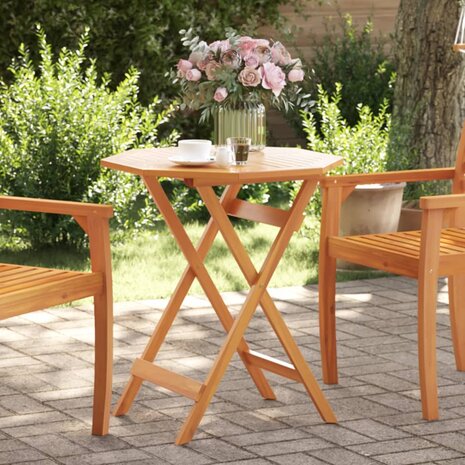 Tuintafel inklapbaar Ø70x75 cm massief acaciahout 1