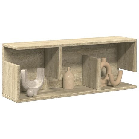 Wandkast 80x20x30 cm bewerkt hout sonoma eikenkleurig 1