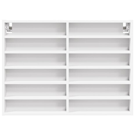 Vitrinekast 80x8,5x58 cm bewerkt hout wit 4