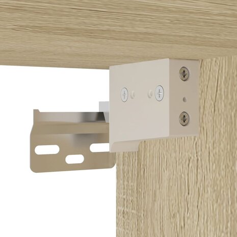 Vitrinekast 80x8,5x58 cm bewerkt hout sonoma eikenkleurig 8