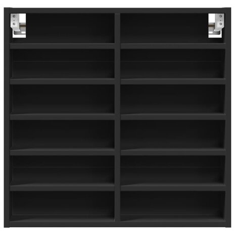 Vitrinekast 60x8,5x58 cm bewerkt hout zwart 4