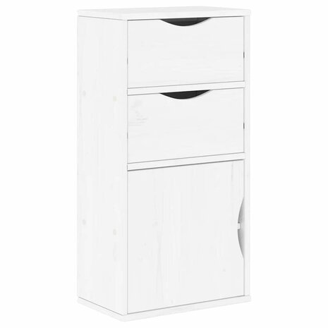 Bijzetkast met lades ODDA wit 40x24x79 cm massief grenenhout 2