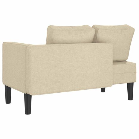 Chaise longue met kussens stof crèmekleurig 5