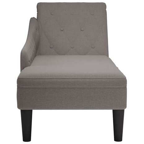 Chaise longue met kussen en rechterarmleuning stof taupe 4