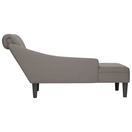 Chaise longue met kussen en rechterarmleuning stof taupe 5