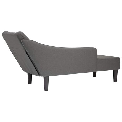 Chaise longue met rechterarmleuning stof donkergrijs 6