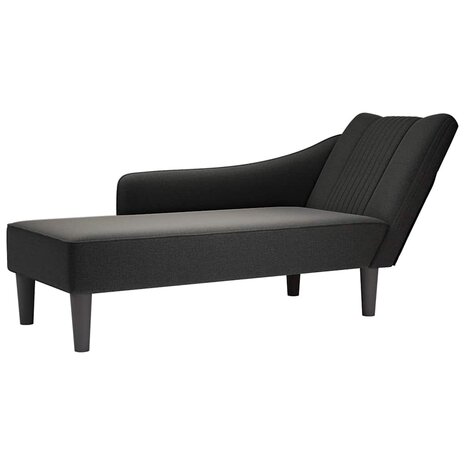 Chaise longue met rechterarmleuning stof zwart 1