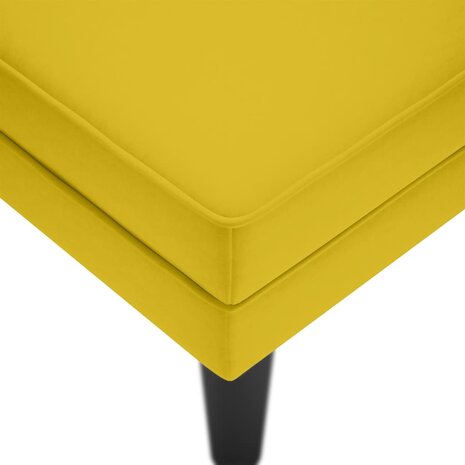 Chaise longue met kussen en rechterarmleuning fluweel geel 7