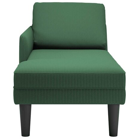 Chaise longue met kussen corduroy stof jungle groen 4