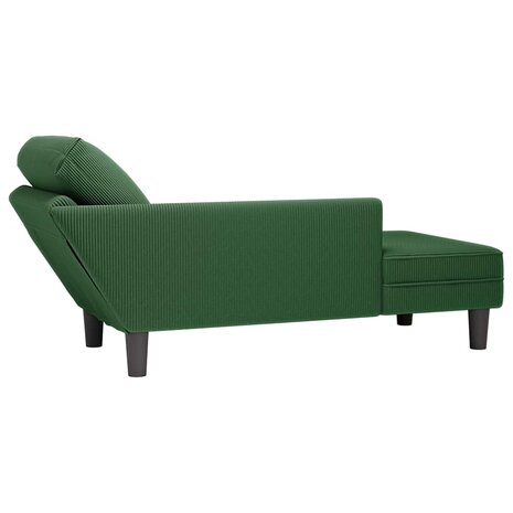 Chaise longue met kussen corduroy stof jungle groen 6