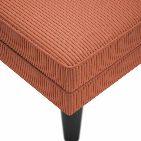 Chaise longue met kussen corduroy stof rood oranje 7