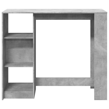 Bartafel met schap 124x46x103,5 cm bewerkt hout betongrijs 4