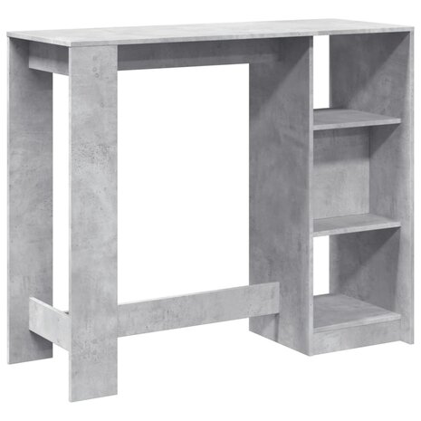 Bartafel met schap 124x46x103,5 cm bewerkt hout betongrijs 6