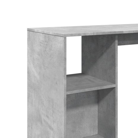 Bartafel met schap 124x46x103,5 cm bewerkt hout betongrijs 7