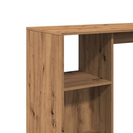 Bartafel met schap 124x46x103,5 cm hout artisanaal eikenkleurig 7