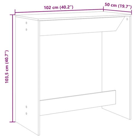 Bartafel 102x50x103,5 cm bewerkt hout gerookt eikenkleur 9
