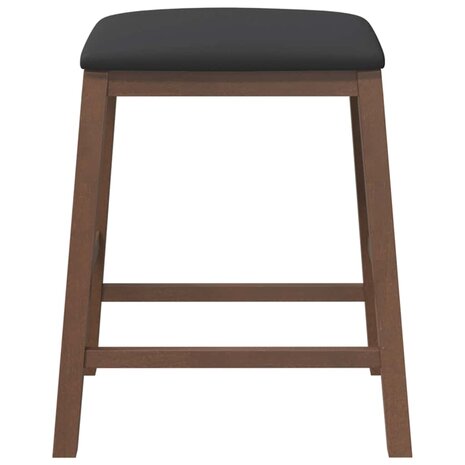 Barstoelen met kussens 2 st massief hout rubber bruin 5