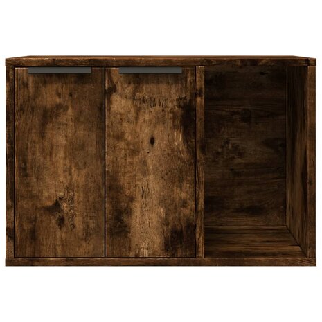 Kattenbakkast 60x40x40 cm bewerkt hout gerookt eikenkleurig 5