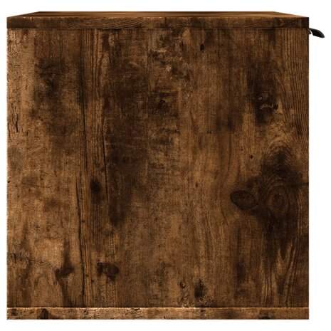 Kattenbakkast 60x40x40 cm bewerkt hout gerookt eikenkleurig 6
