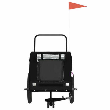 Hondenfietstrailer oxford stof en ijzer zwart 3