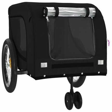 Hondenfietstrailer oxford stof en ijzer zwart 4