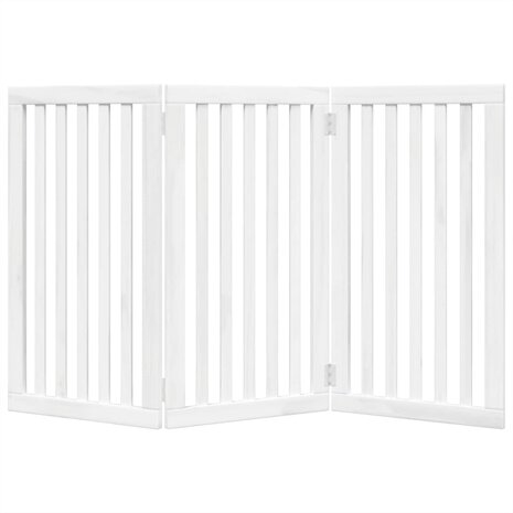 Hondenhek inklapbaar 3 panelen 150 cm populierenhout wit 4