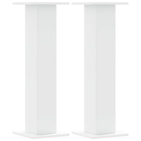 Speakerstandaards 2 st 30x30x95 cm bewerkt hout wit 2