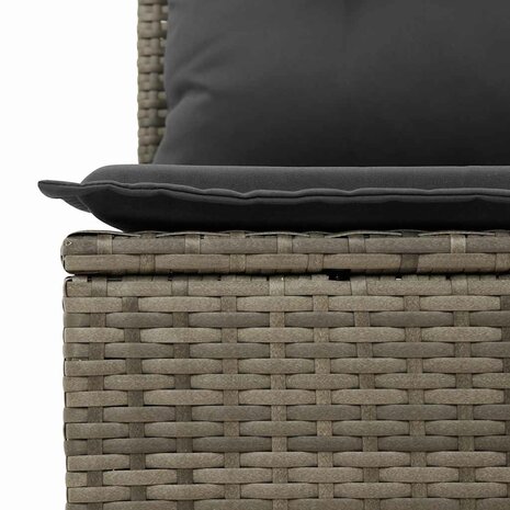 2-delige Loungeset met kussens poly rattan acacia grijs 6