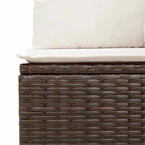 2-delige Loungeset met kussens poly rattan acacia bruin 6