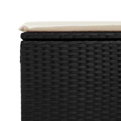 2-delige Loungeset met kussens poly rattan acacia zwart 5