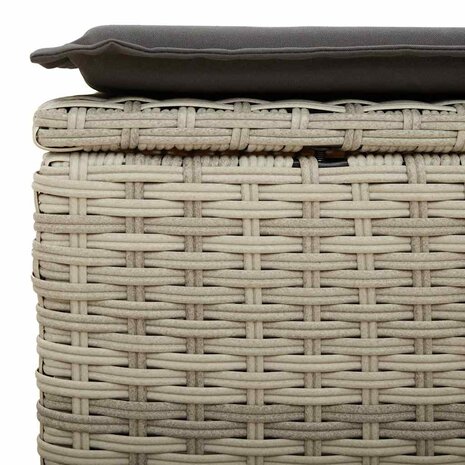 2-delige Loungeset met kussens poly rattan acacia lichtgrijs 5