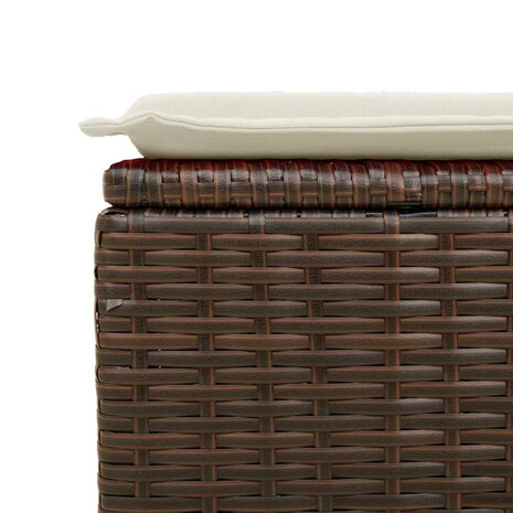 2-delige Loungeset met kussens poly rattan acacia bruin 5