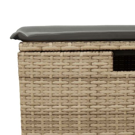 2-delige Loungeset met kussens poly rattan acacia beige 6