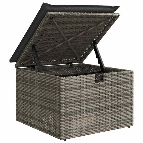 2-delige Loungeset met kussens poly rattan acacia grijs 5
