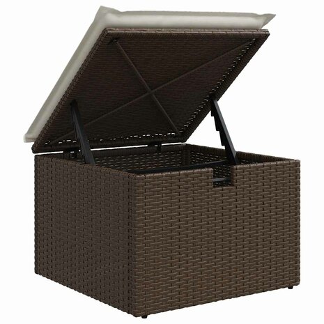 2-delige Loungeset met kussens poly rattan acacia bruin 5