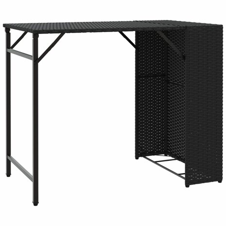 5-delige Tuinset inklapbaar poly rattan zwart  4
