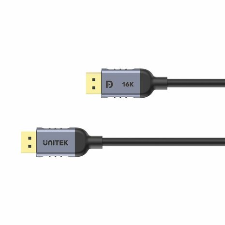 DisplayPort kabel Unitek C1628GY01-2M Zwart Grijs 2 m 3
