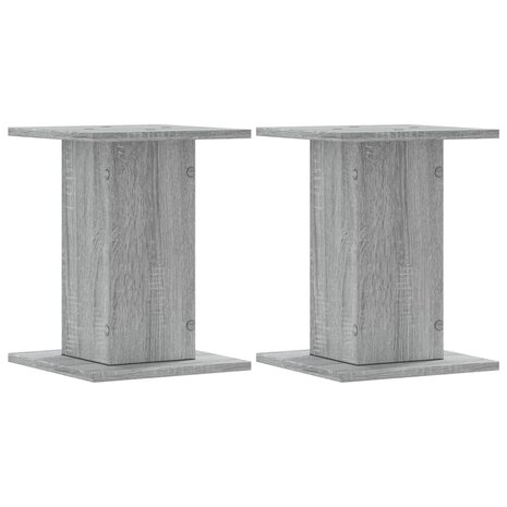 Plantenstandaards 2 st 30x30x40 cm bewerkt hout grijs sonoma 2