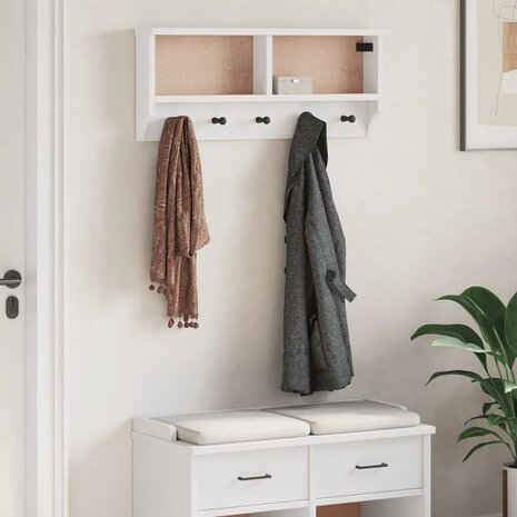 Wandkapstok SANDNES wit 87x12x35 cm massief grenenhout 3