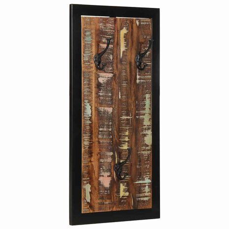 Kapstok 40x2x80 cm massief gerecycled hout meerkleurig 1