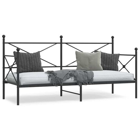 Slaapbank zonder matras 90x190 cm staal zwart 1