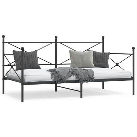Slaapbank zonder matras 100x190 cm staal zwart 1