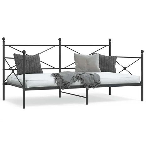 Slaapbank zonder matras 100x200 cm staal zwart 1