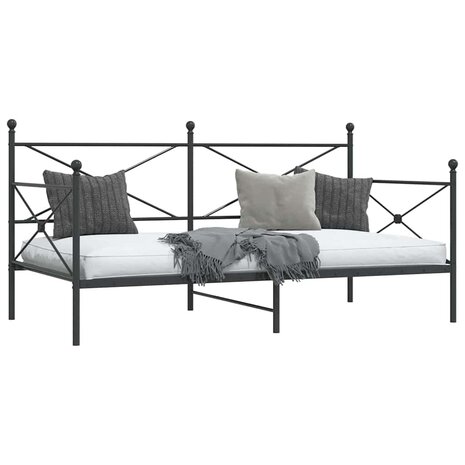 Slaapbank zonder matras 100x200 cm staal zwart 4