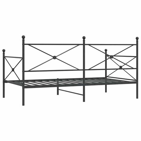 Slaapbank zonder matras 100x200 cm staal zwart 7